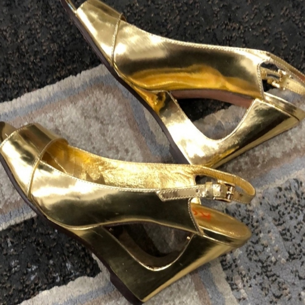 Gold Michael Kors wedges